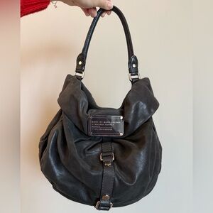 Marc by Marc Jacobs gun metal grey oversize women’s bag with silver hardware